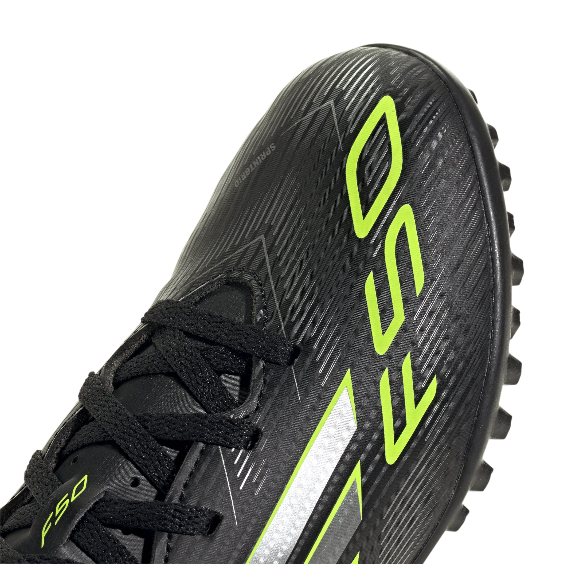 adidas Uniseks - dzieci F50 CLUB Turf Football Boots Kids, core black/iron met./lucid lemon, 37 1/3 EU