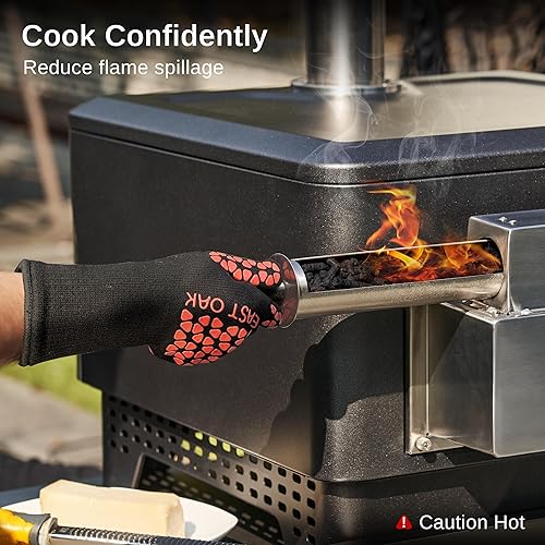 Miniatura 5 de EAST OAK Horno de pizza de 12 pulgadas para exteriores con cargador de pellets fácil, incluso cocinar en 60 segundos con calefacción curva y piedra
