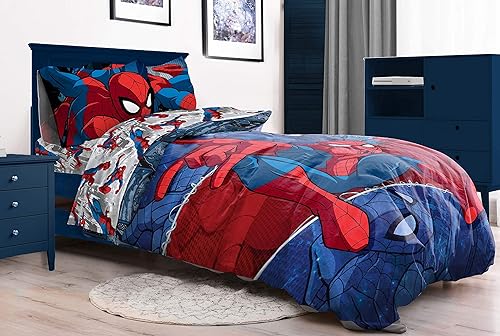 Miniatura 8 de Jay Franco Spiderman Burst and Spidey Faces - Juego de ropa de cama matrimonial de 10 piezas