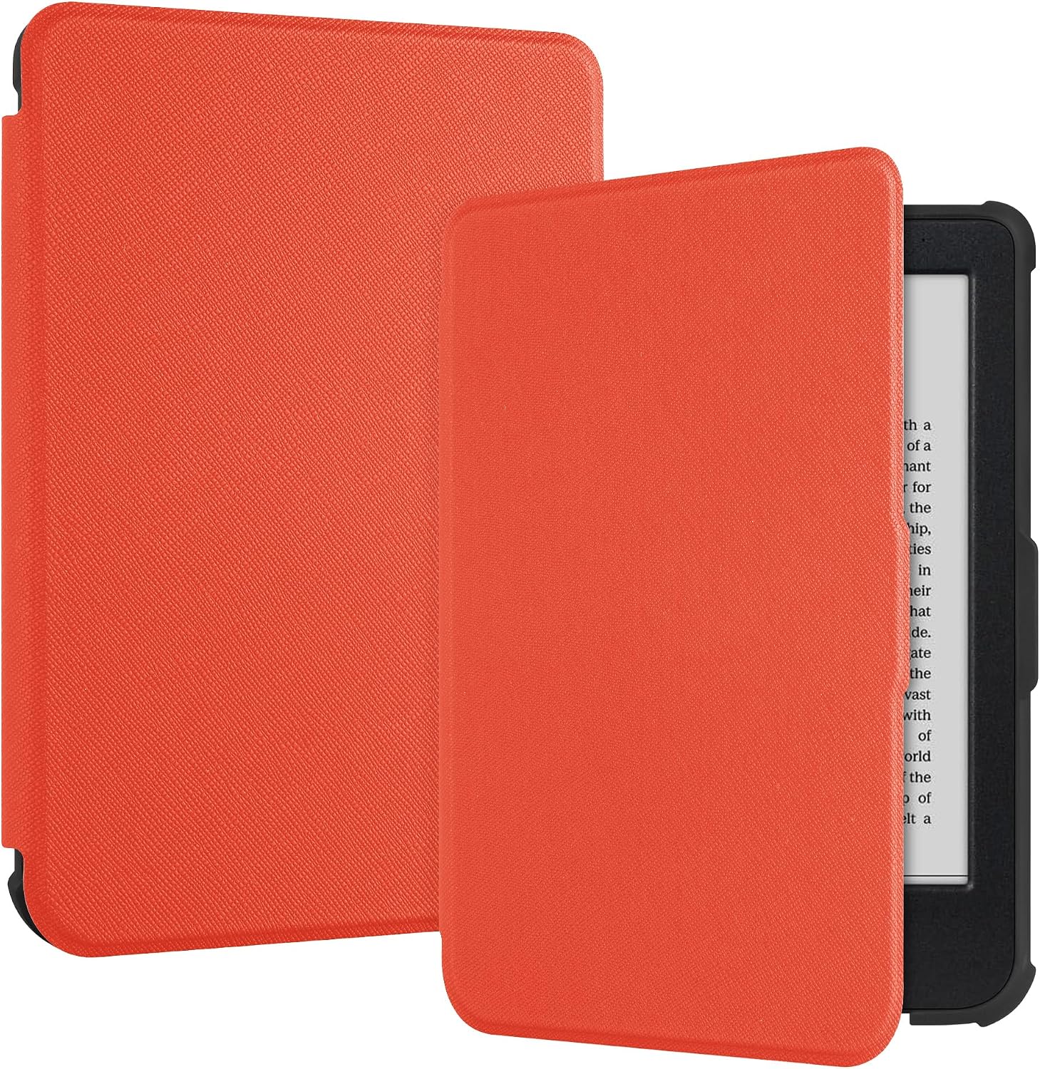 Case for 6" Kobo Clara Colour(2024)/Clara BW(2024)/Clara 2E(2022) - Slim Lightweight PU Leather Protective Smart Shell Cover with Auto Wake Sleep, Black