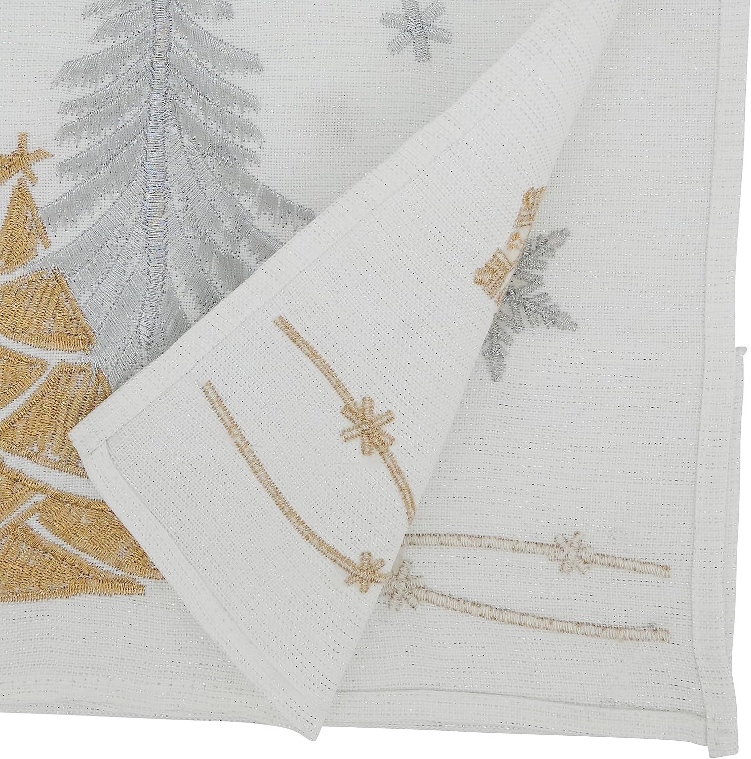Winter Wonderland Trees and Snowflakes Table Runner