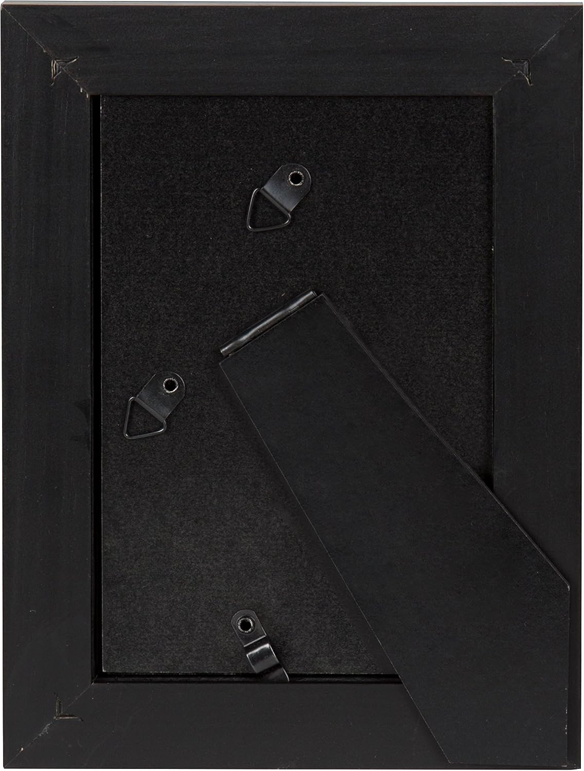DesignOvation Kieva Solid Wood Picture Frames, Distressed Black 4x6, Pack of 6