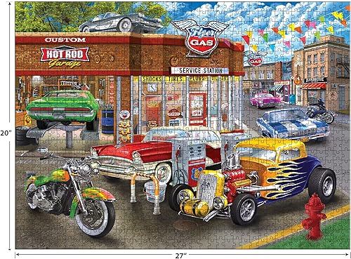 Miniatura 3 de Lafayette Puzzle Factory Chris Bigelow - Rompecabezas de 1000 piezas, garaje para barra caliente, multicolor