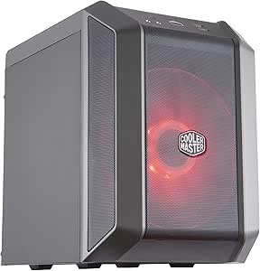 Cooler Master MasterCase H100 Mini-ITX PC Case with 200mm RGB Fan, Fine Mesh Front Panel, Built-in Handle &amp; RGB Lighting Control