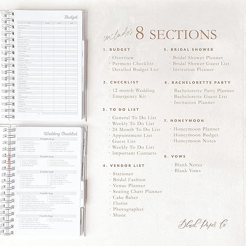 Miniatura 3 de Wedding Planner & Organizer - Real Gold Foil- Diary Engagement Gift Book & Calendar