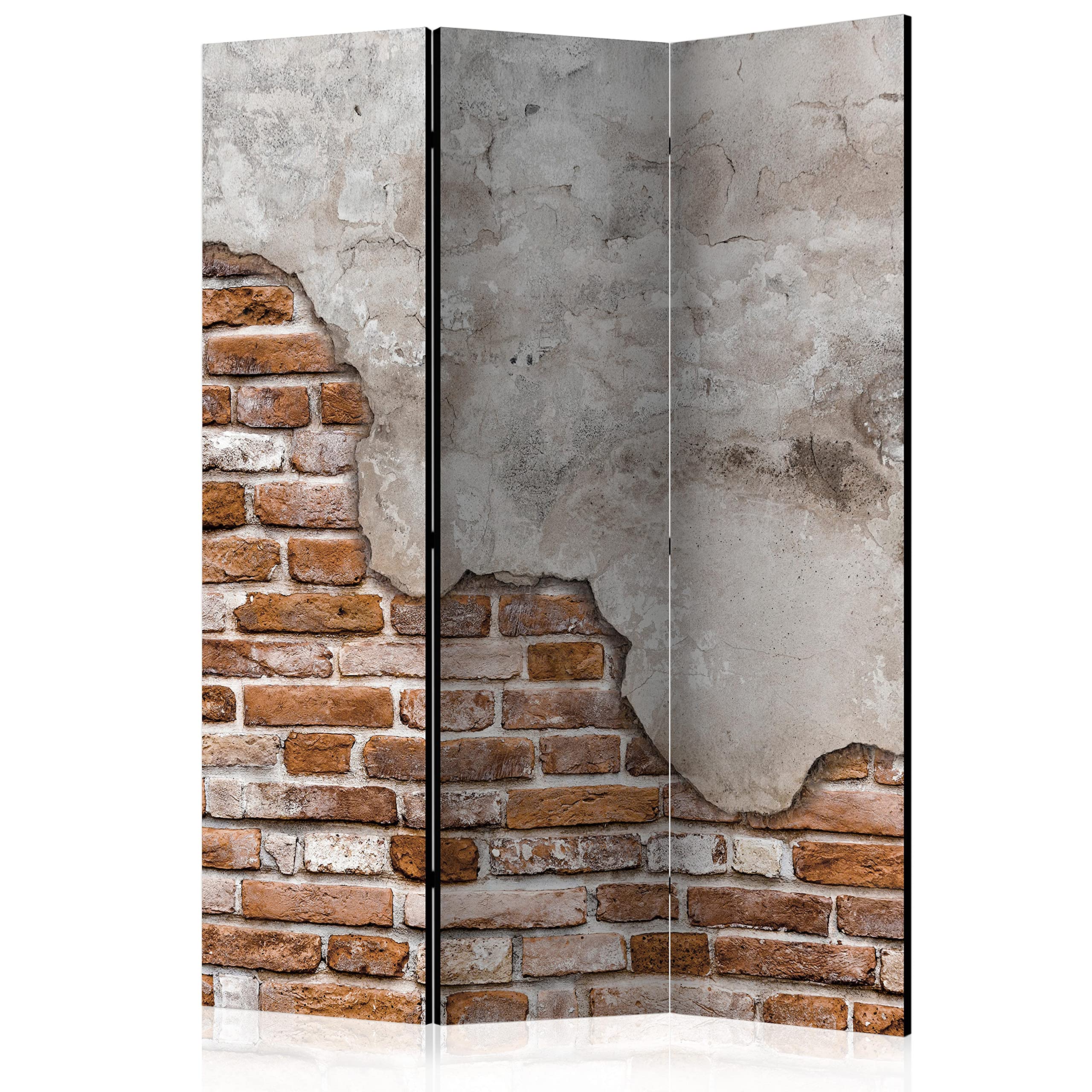 Murando Paravent Raumteiler Innen Ziegel 135x172 Cm 3 Teilig Einseitig Raumtrenner Trennwand Holz Room Divider Mobiler Sichtschutz Spanische Wand Raum Abtrennung 3D Effekt Steinwand F A 0507 Z B