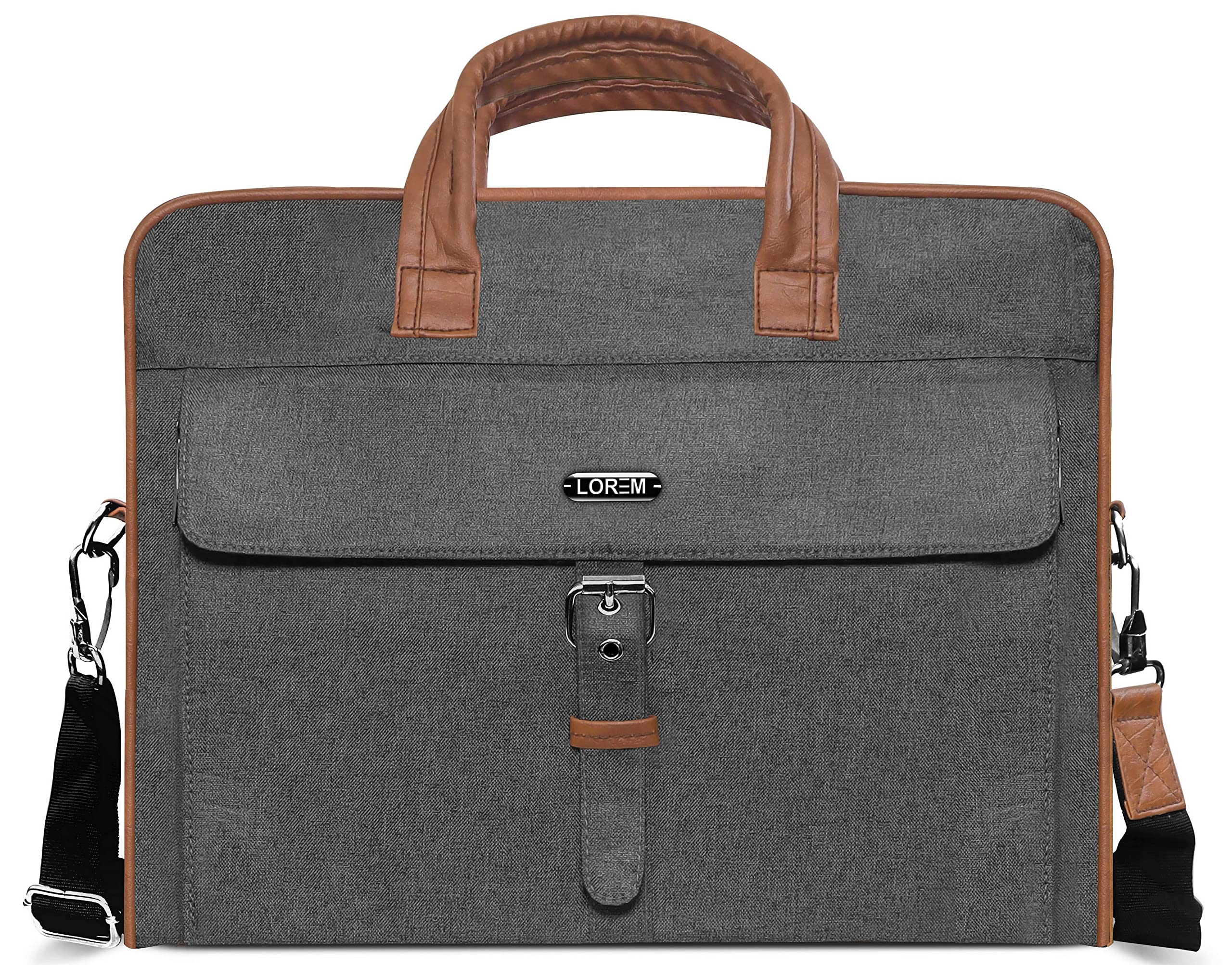 LOREM Grey Linen 10L Laptop Messenger Bag for Men BG58-UFBG (B0B58KQTVD) Amazon Price History, Amazon Price Tracker