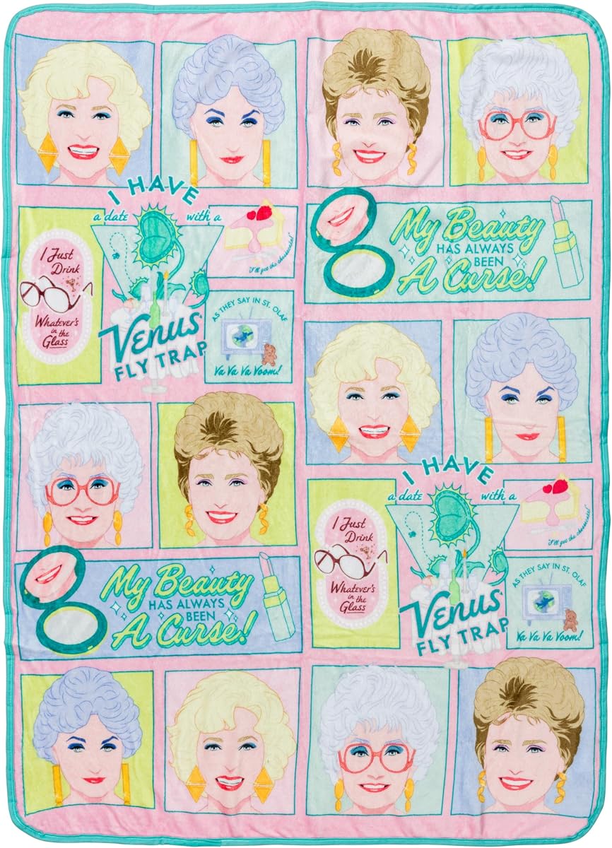 Golden Girls, Fleece Throw Blanket, 45x60in | Flannel, Dorothy, Rose, Blanche, Sophia, Soft and Cozy, 180 GSM