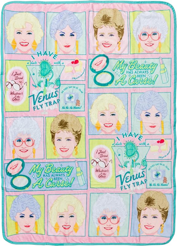 Golden Girls, Fleece Throw Blanket, 45x60in | Flannel, Dorothy, Rose, Blanche, Sophia, Soft and Cozy, 180 GSM