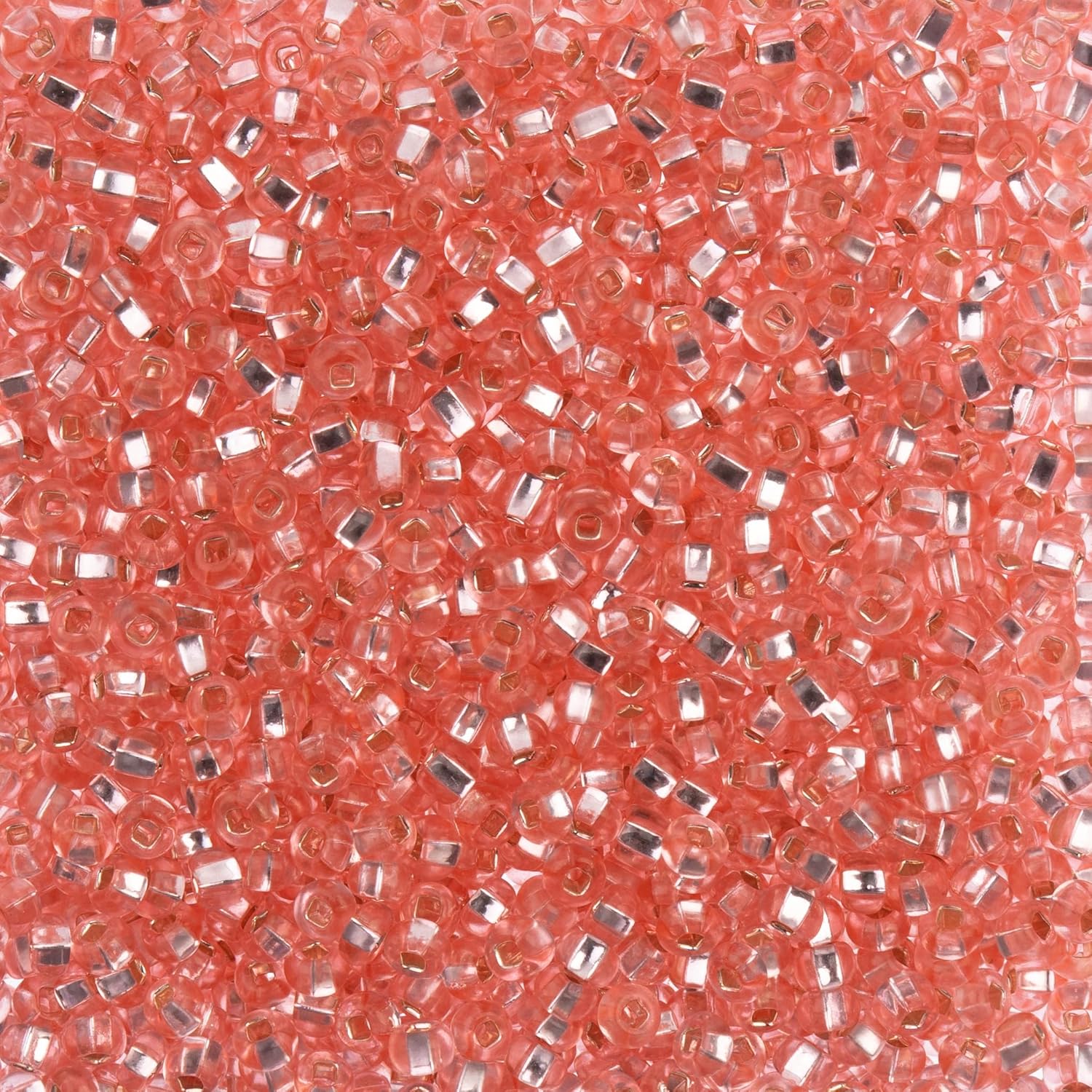 John Bead Czech Glass Seed Bead/Pony Bead 6/0 Light Pink AB Dyed Solgel 500Grams Beads for DIY Arts Crafts Jewelry Bracelets Necklaces Earrings Making