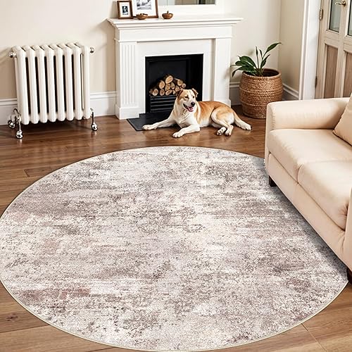 Miniatura 28 de RUUGME - Alfombra lavable abstracta de 4 x 6: alfombras de área para sala de estar con respaldo antideslizante, alfombra neutra resistente a