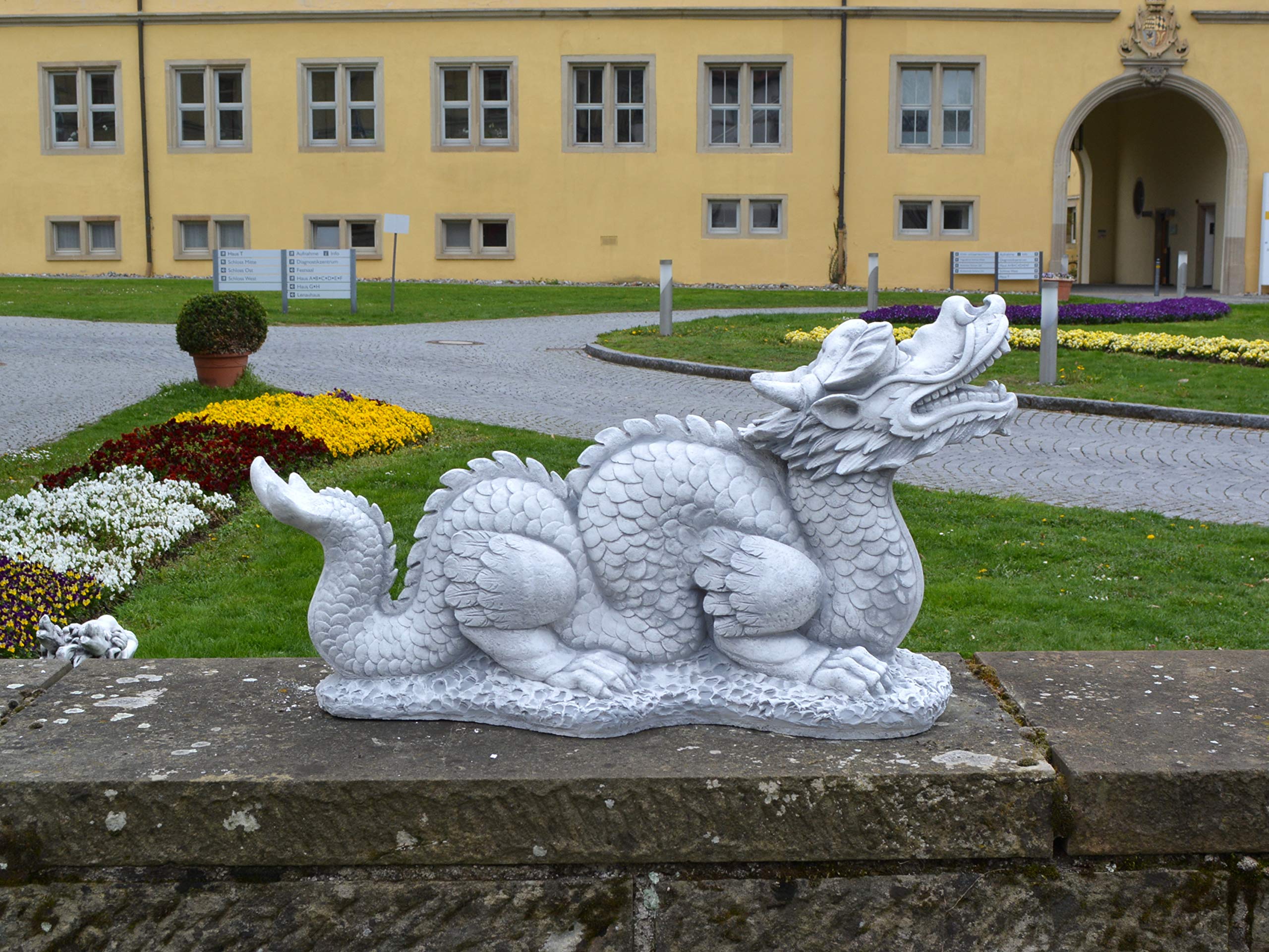 gartendekoparadies.de Grande Figure de Pierre Dragons Chinois Long en Pierre reconstituée, résistant au Gel