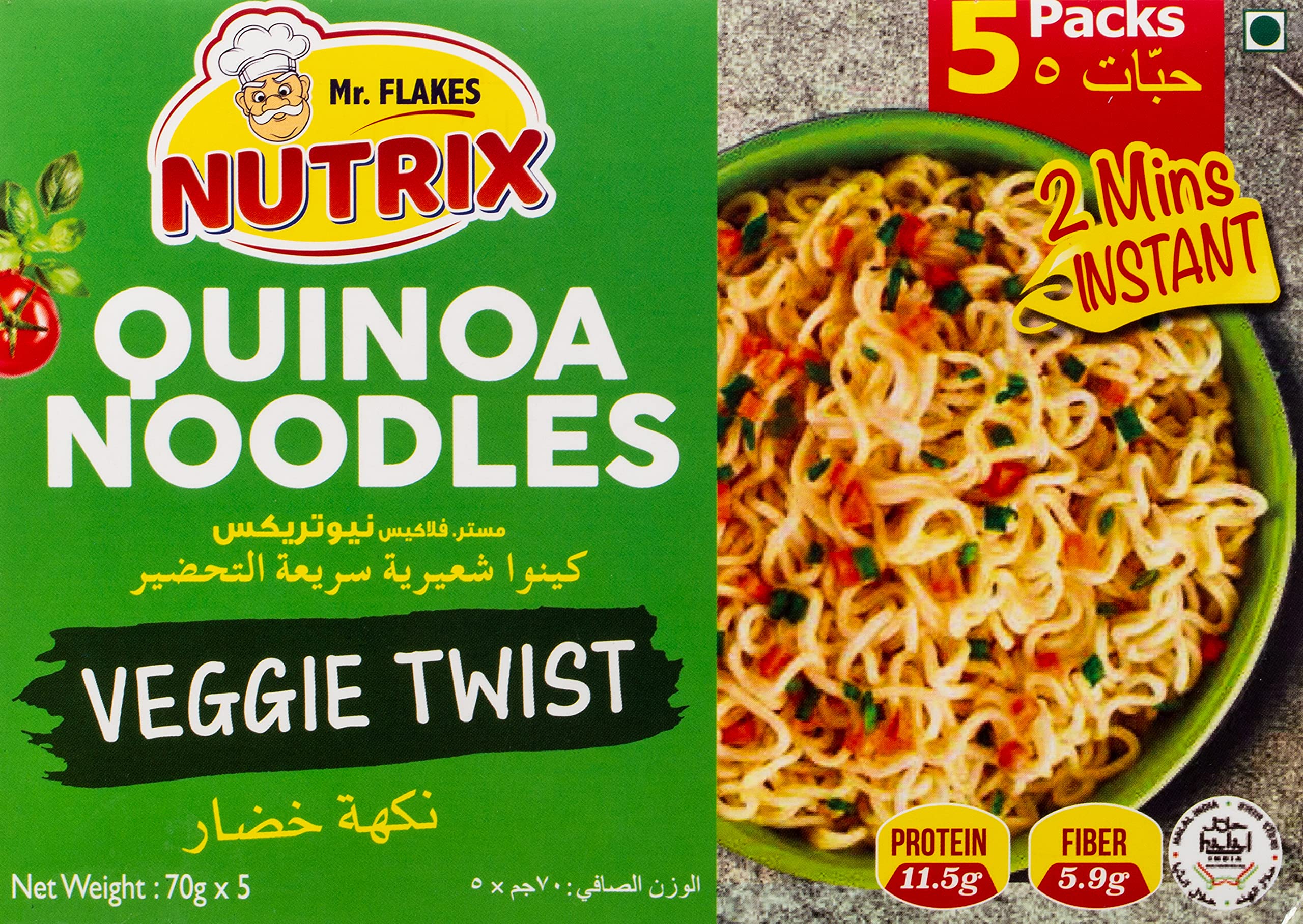 Mr Flakes Nutrix Quinoa Instant Noodles Veggie Twist 70 gm 5 Packs