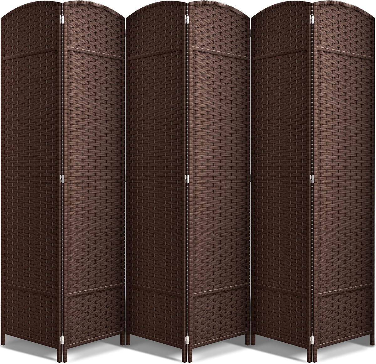 Sorbus Divisor de habitación de 6 paneles de 6 pies de alto – Pantalla de privacidad, paneles extra anchos con doble bisagra, diseño de malla tejida a mano, divisores de habitación y pantallas de privacidad plegables, divisor de pared para separación de habitaciones