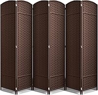 Sorbus 6-Panel Room Divider 6ft Tall - Extra Wide Folding Privacy Screen with Woven Mesh, Sturdy Wood Frame for Home Office Partition