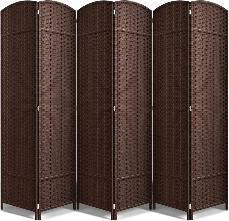 Sorbus Divisor de habitación de 6 paneles de 6 pies de alto – Pantalla de privacidad, paneles extra anchos con doble bisagra, diseño de malla tejida a mano, divisores de habitación y pantallas de privacidad plegables, divisor de pared para separación de habitaciones