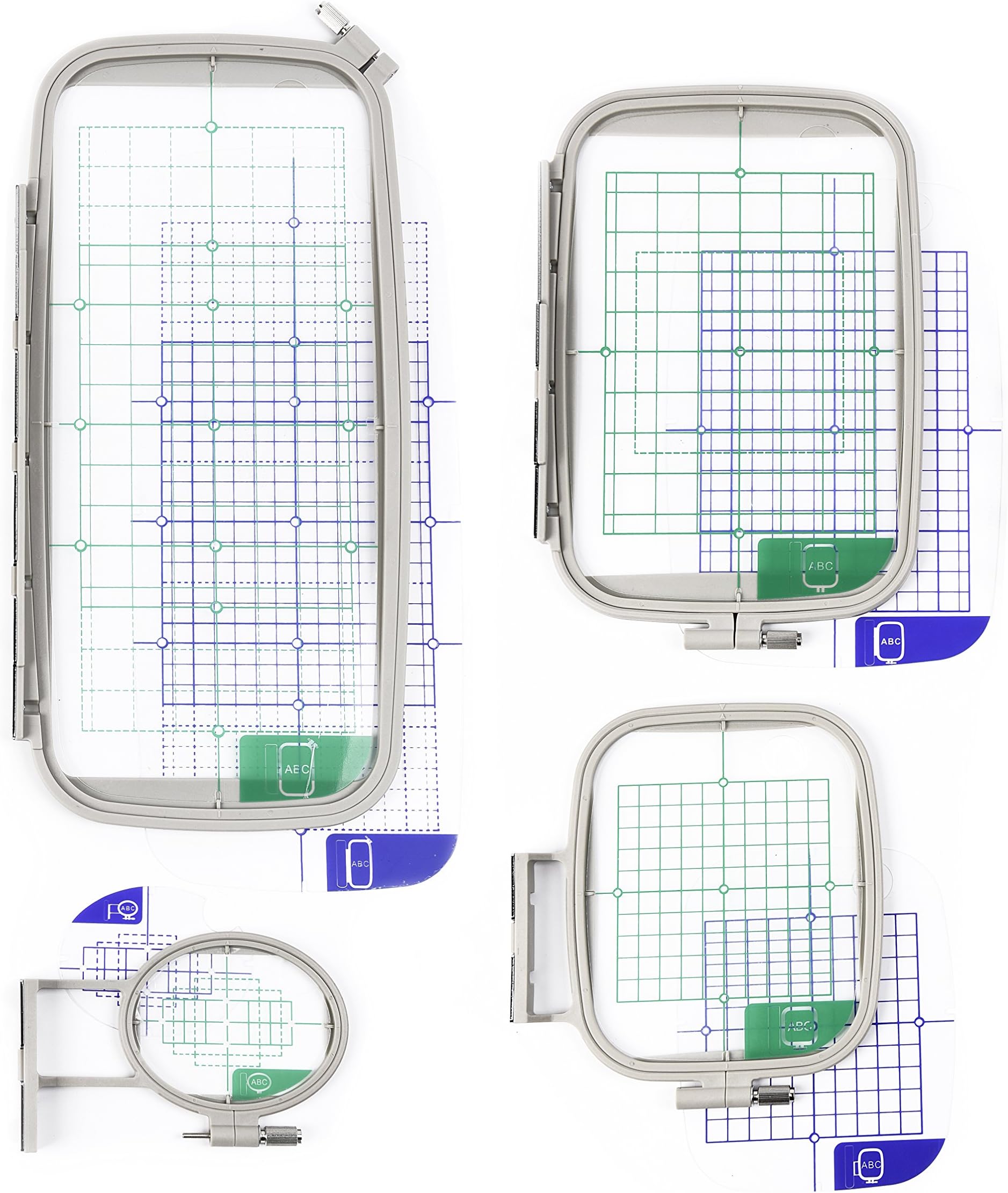 HimaPro 4pc Embroidery Hoop Set Replace for Brother SA442, SA443, SA444, and SA445 Hoops/Good for PE700, PE750, PE770, PE780D, PE800, PC6500, PC8200, PC8500, Innovis 1250D, SE1900 Sewing Machines