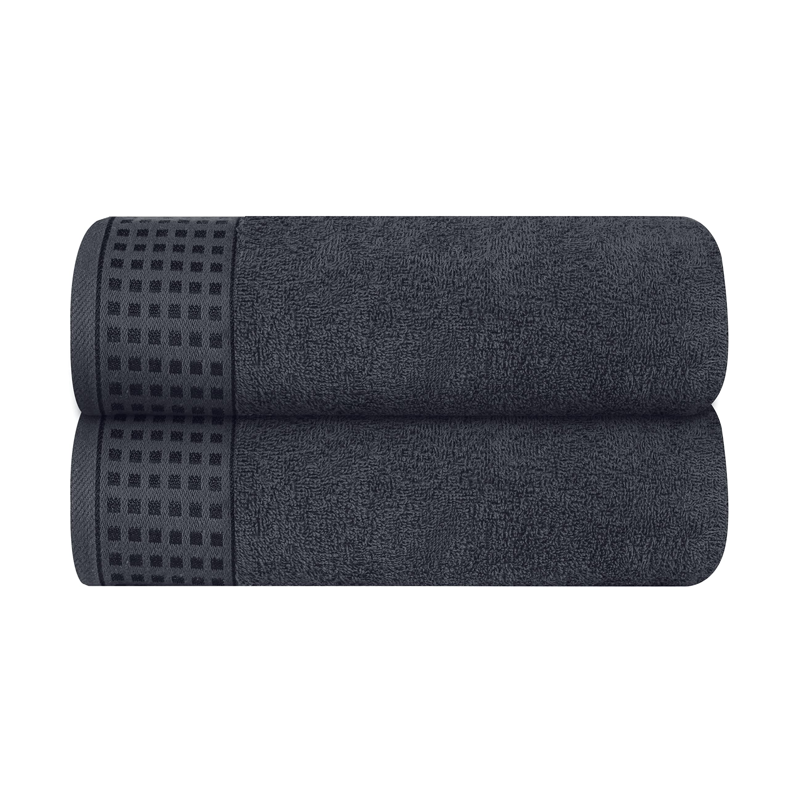 GLAMBURG 100 Cotton 2 Pack Oversized Bath Towel Set 28x55 Inches Ultra Soft Highly Absorbant Compact Quickdry Lightweight