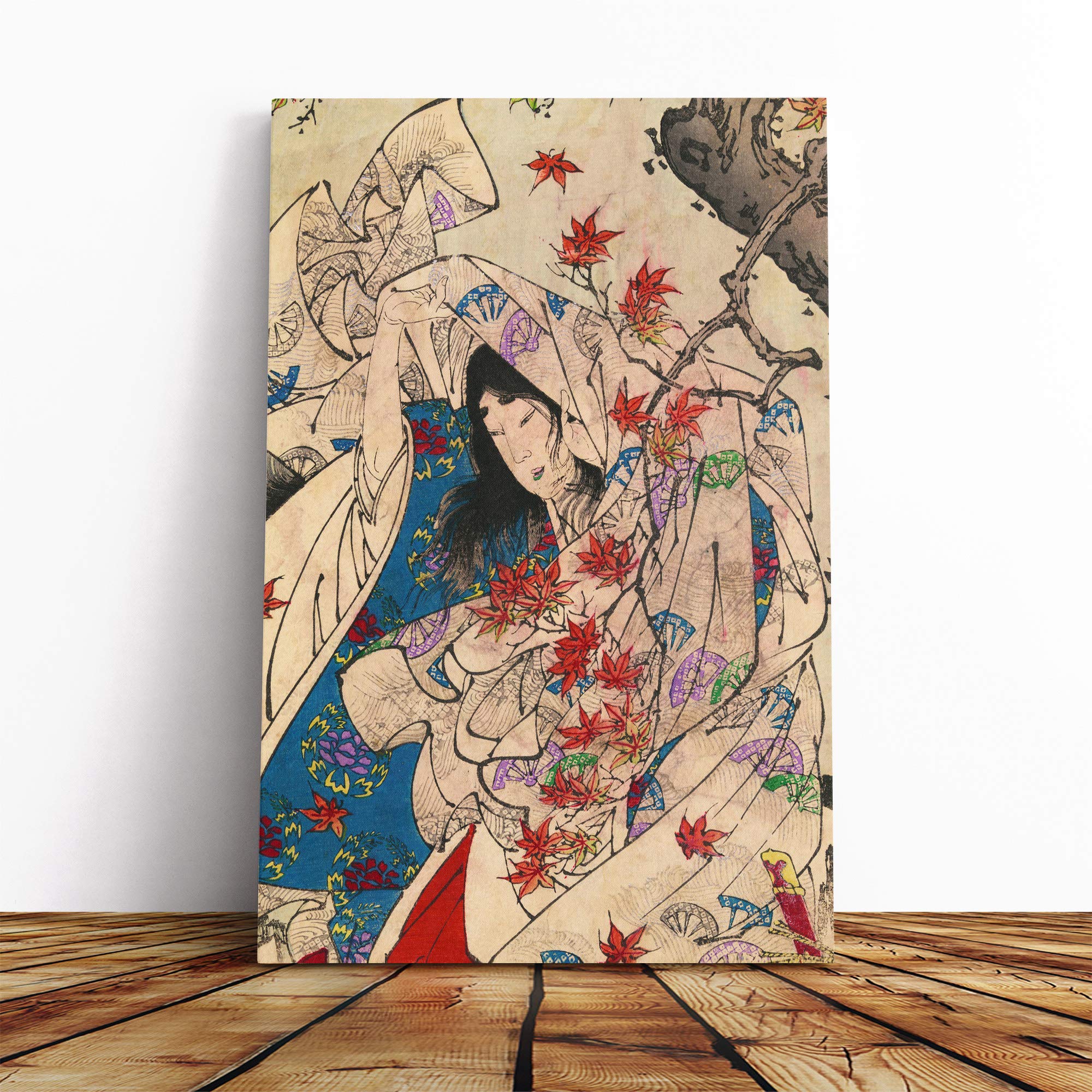 Wall Yoshitoshi Taiso Vintage Japanese Oriental Art (2) Canvas Print | Gallery Wrapped 30mm Frame Wall Art | 30x20 inches | Ready to Hang | Asian Picture | Living Room Bedroom Lounge Office
