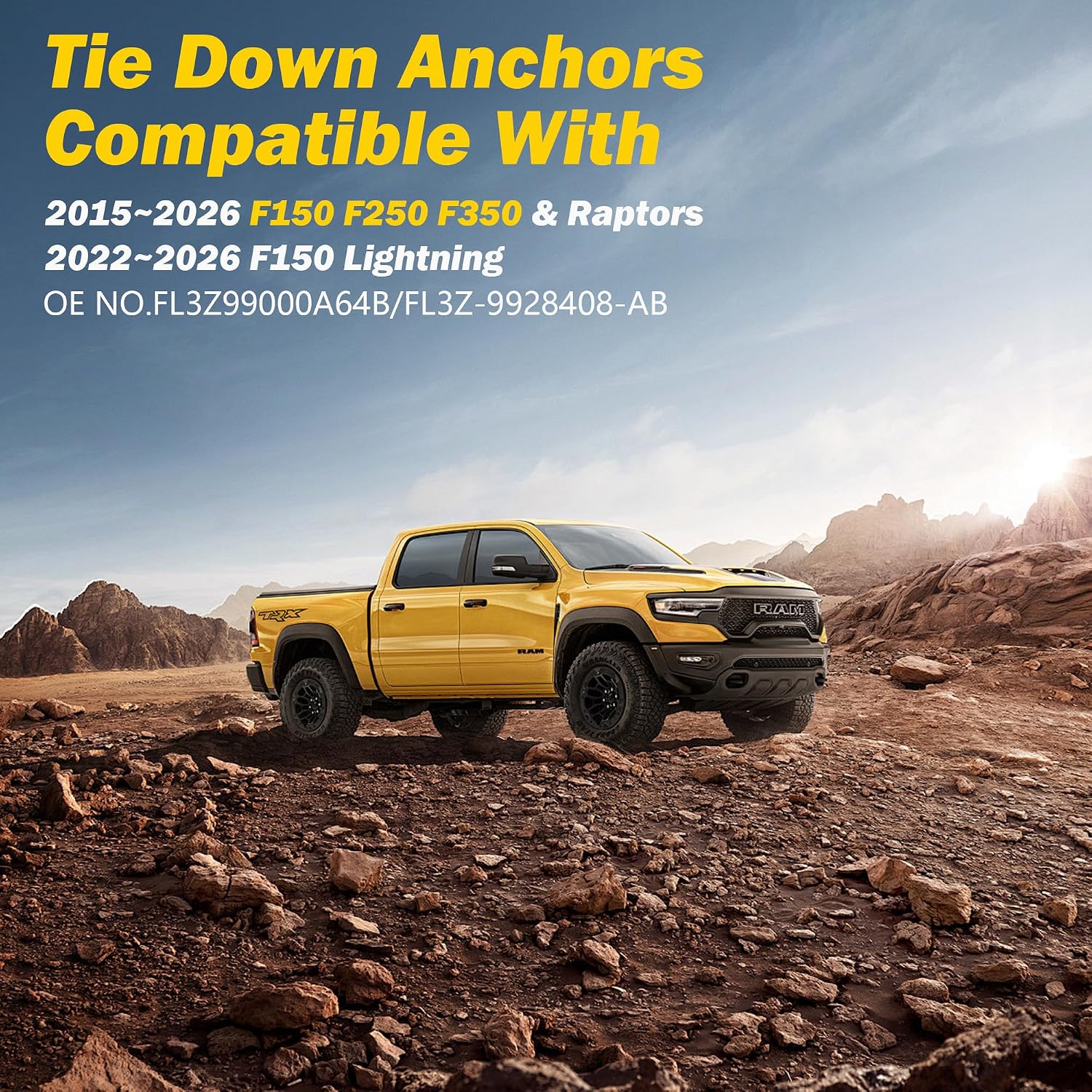 XGZ Heavy Duty Truck Bed Tie Down Anchors, 4 Pack, for 2015-2025 Ford F150 F250 F350 and Raptor 2026, Replaces FL3Z-99000A64-B and FL3Z-9928408-AB