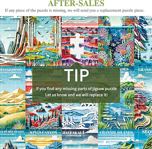 Miniatura 8 de ALL4JIG Rompecabezas de 1000 piezas con diseño de recortes de papel del Parque Nacional para adultos y niños, regalo de Papá Noel secreto, regalo de