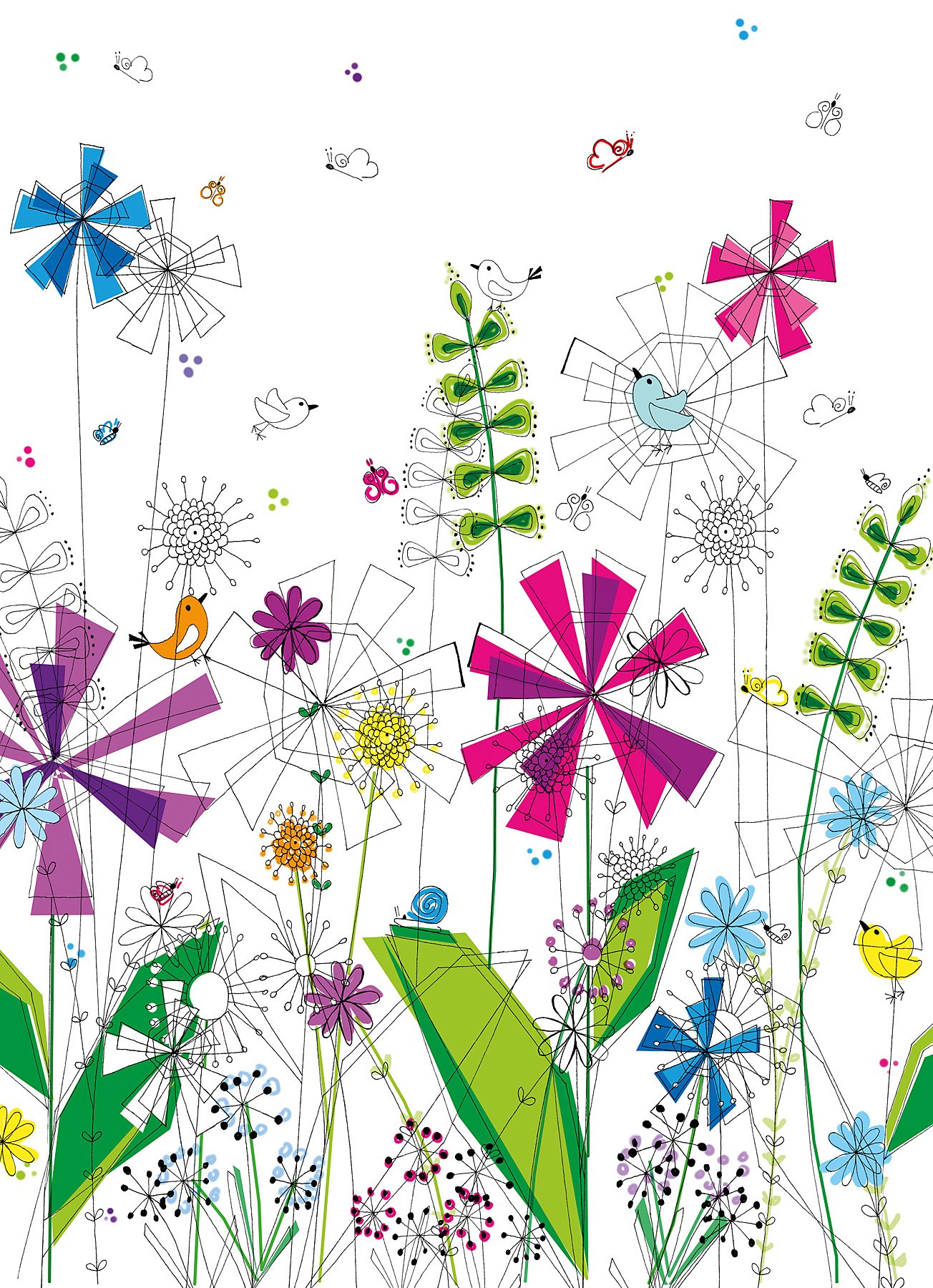 Komar4-742 8-Panels 8-Foot 4-Inch by 6-Feet Funky Wall Mural