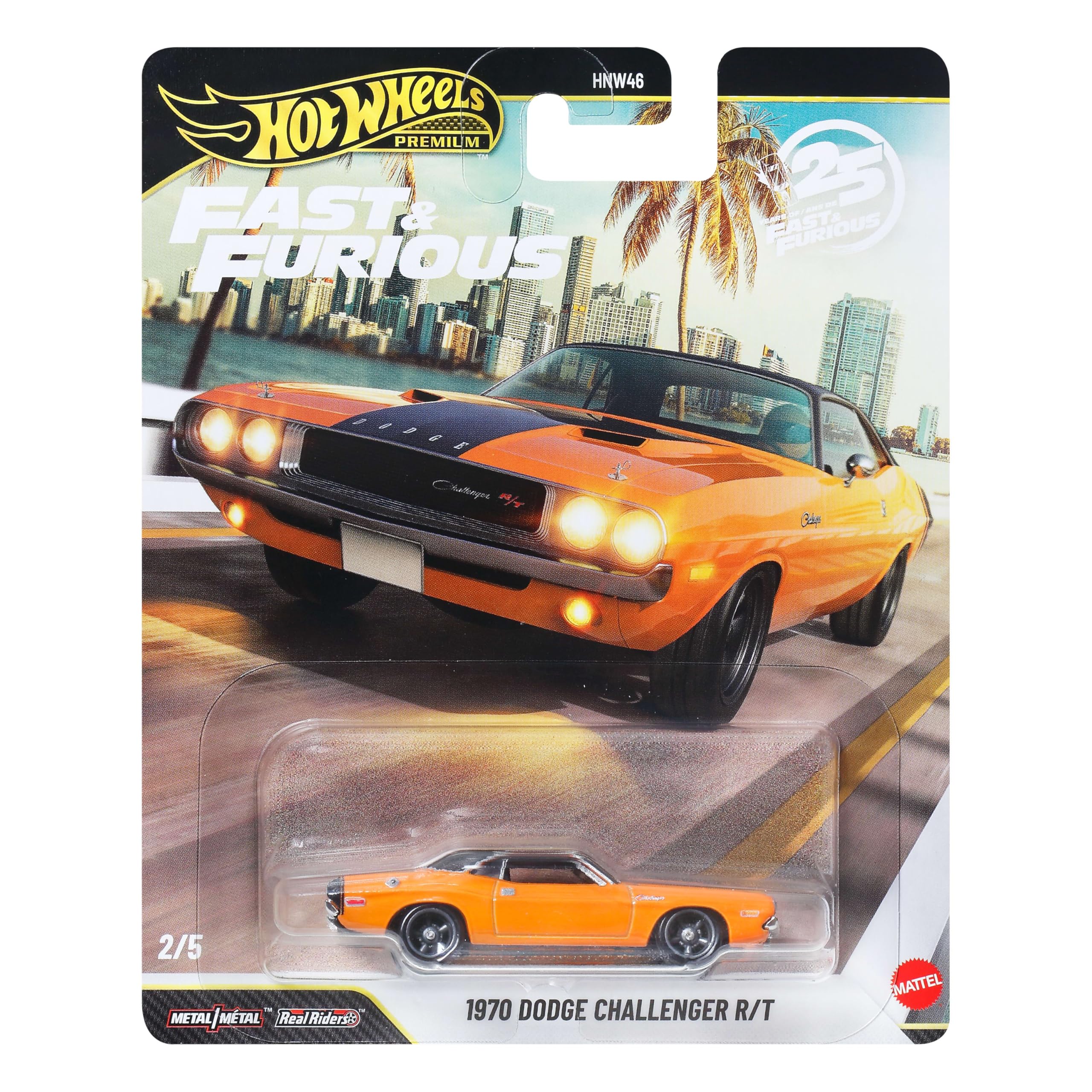 HOT WHEELS FAST AND FURIOUS 25 YEARS 1970 DODGE CHALLENGER R/T 2/5 JHW64