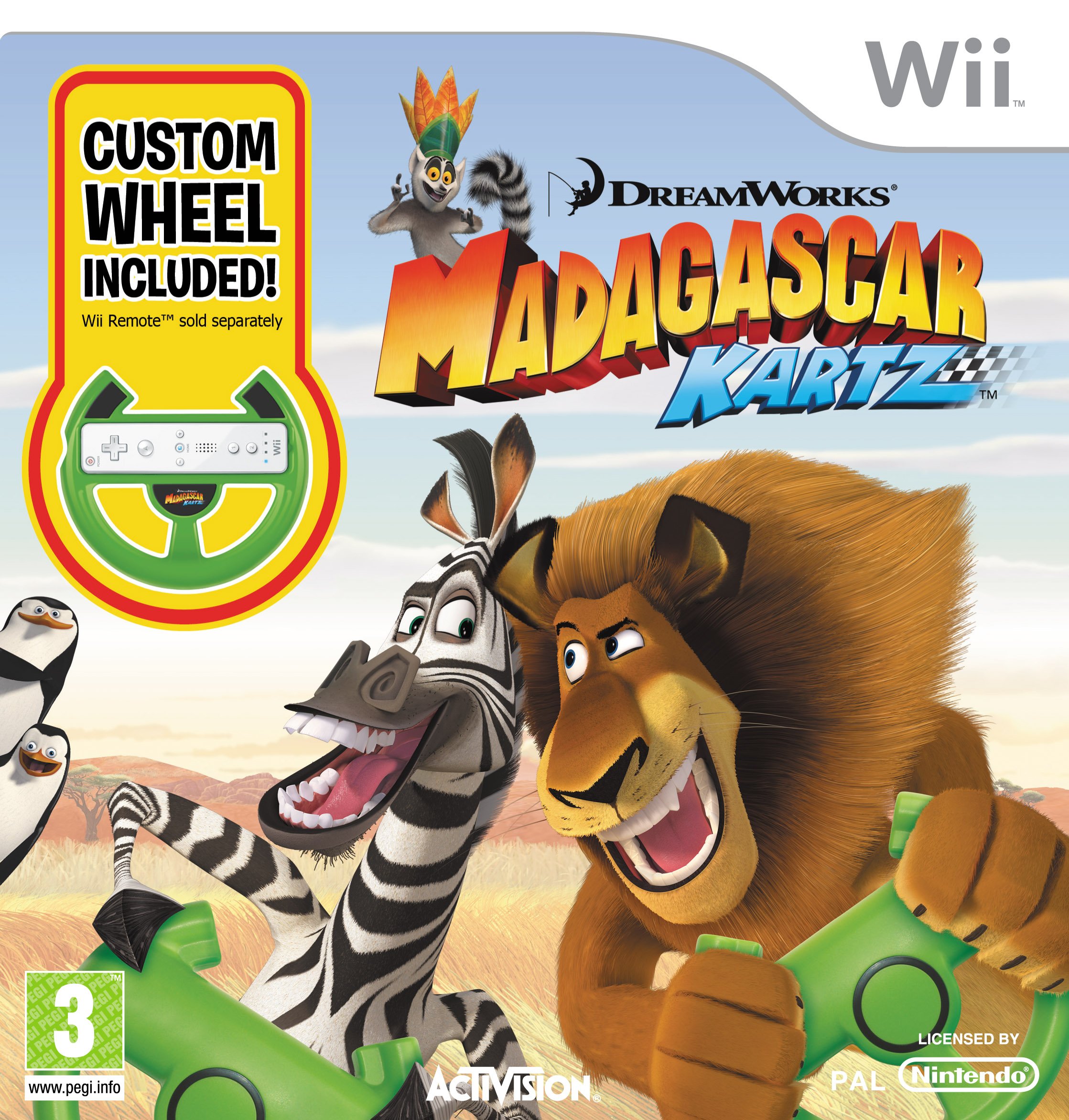 Madagascar: Kartz - Wheel Bundle (Wii) - Wii Remote Not Included