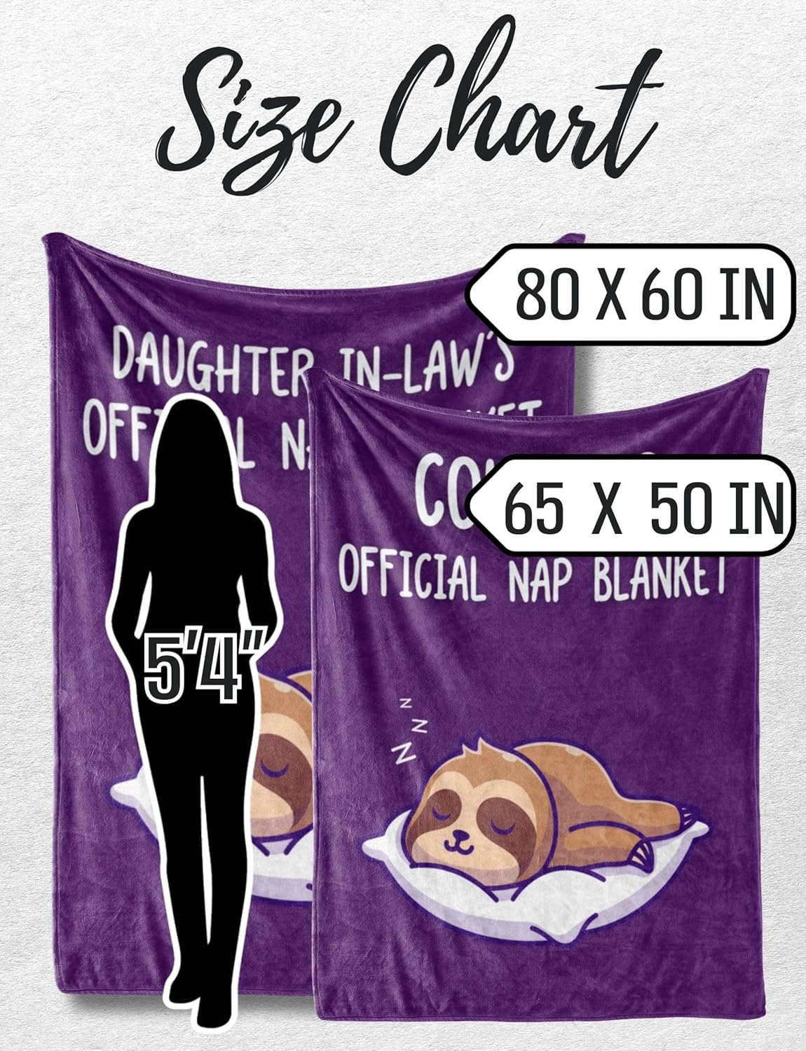 Cousin Gifts from Cousins, Gift for Female Funny Throws, Official Nap Blanket for Birthday, Christmas, Violet, 60 x 80 inches