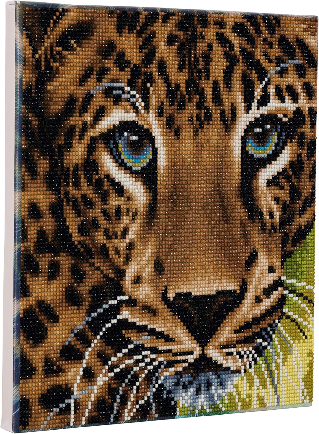 Crystal Art Medium Framed Mounted Wall Art Kit (11.8in x 11.8in) - Leopard - Diamond Painting Kit for ages 8 and up