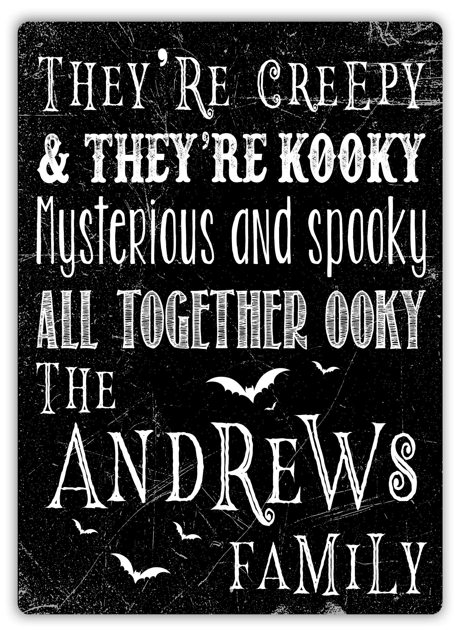 Personalised Addams Family Sign | Sticky-Pads – Metal Wall Sign Plaque