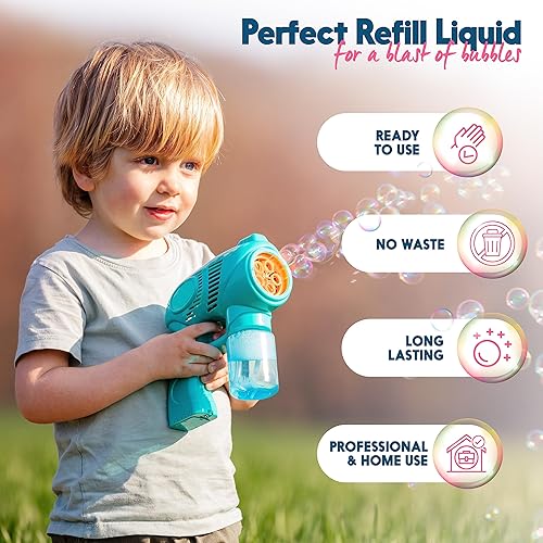 Miniatura 4 de Solución de burbujas prémium de 169 onzas  Líquido de burbujas no tóxico, listo para usar para niños y adultos, recarga de larga duración para