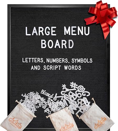 Miniatura 9 de Tablero de letras grande negro de 24 x 30 pulgadas, tablero de menú de fieltro grande, tablero de letras de fieltro grande, tablero de menú grande,