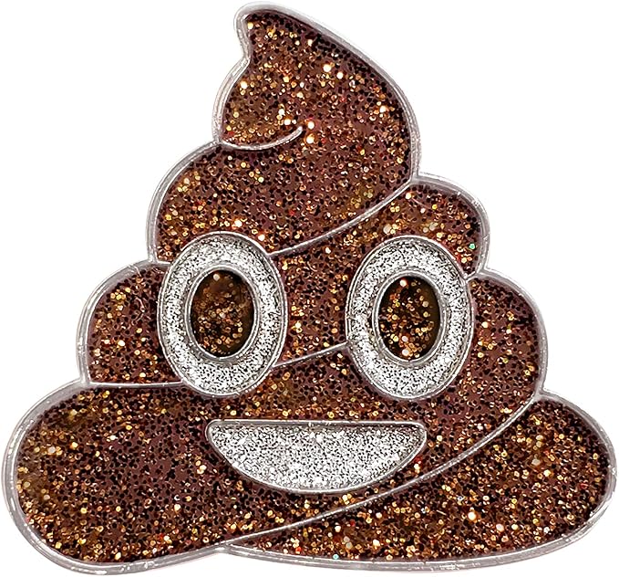 NAVIKA Poop Emoji Golf Ball Marker with Glitter