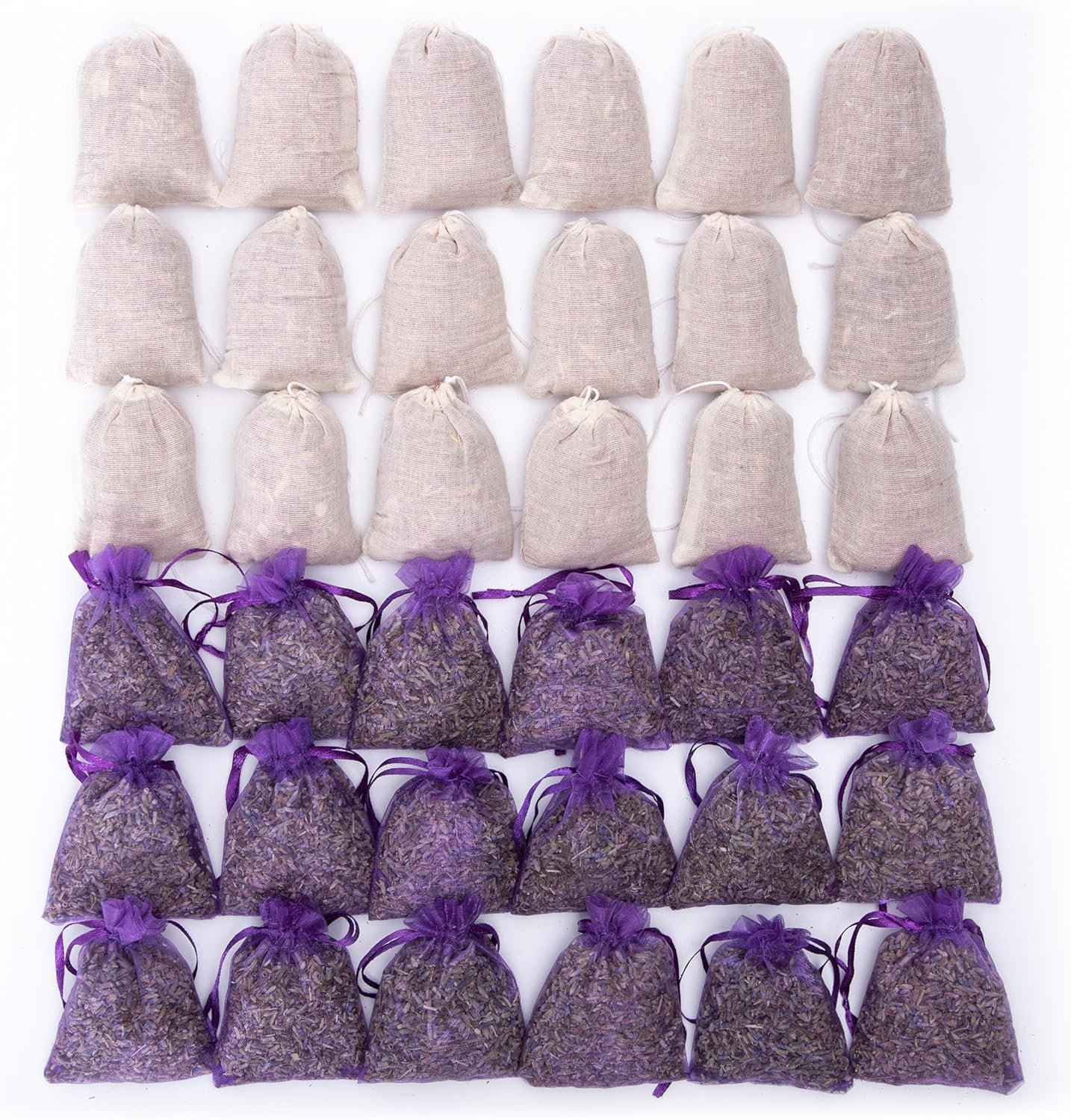 Pack of 36 Cedar Chips and Lavender Sachets (18 Lavender Sachets, 18