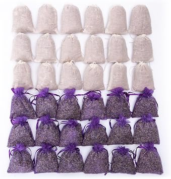 Lavande Sur Terre Pack of 36 Cedar Chips and Lavender Sachets 18 Lavender, 18 Cedar - Home Fragrance Sachet for Drawers and Closets, LV-F-LC-2