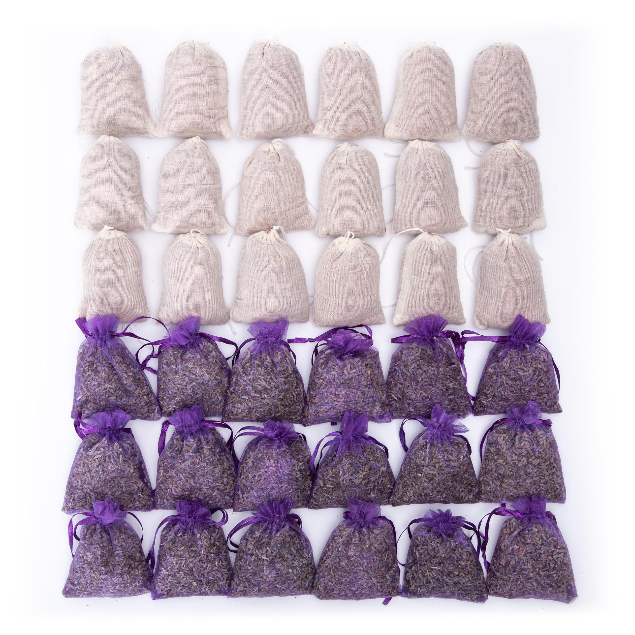 Pack of 36 Cedar Chips and Lavender Sachets - Home Fragrance Sachets for Drawers and Closets, LV-S-F-36LC