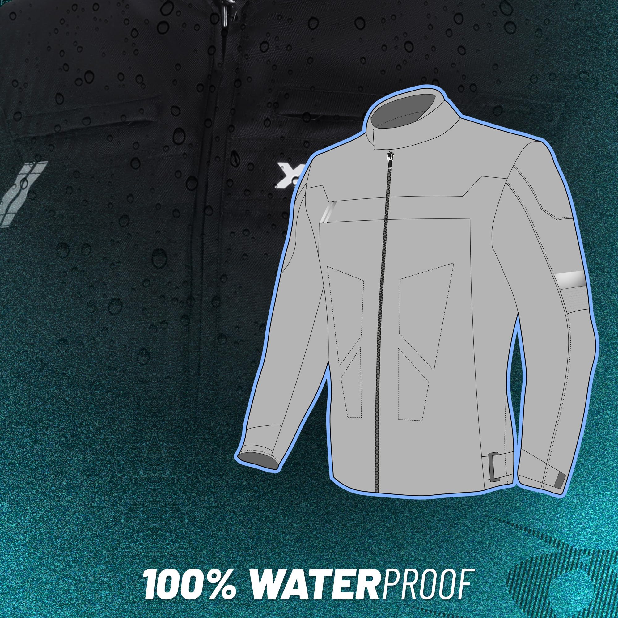 XAVIA Gale Giacca da Moto da Uomo - Giubbotto Moto Impermeabile E Ventilata con Protezione di Livello 2 | per Tutte Le Stagioni