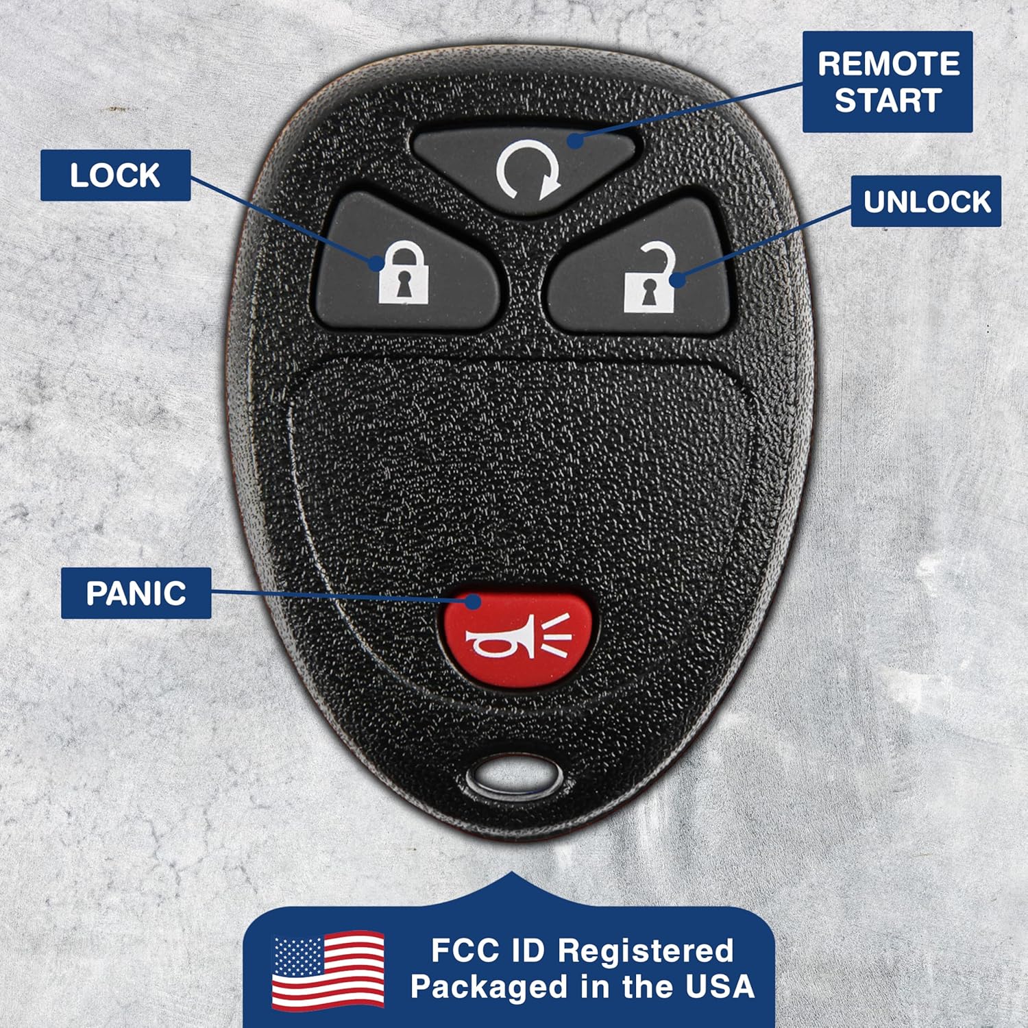KeylessOption Keyless Entry Remote Control Car Key Fob Replacement for 15913421 with Key (Pack of 2)