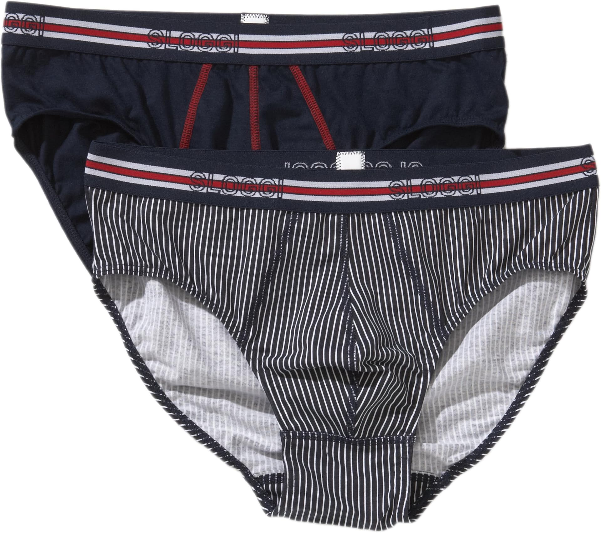 Sloggi Men's 2 Pair Match Cotton Midi Briefs in Navy 36 Navy