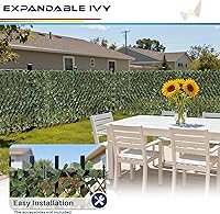 Vista 6 de Windscreen4less 2 piezas de hojas de hiedra artificiales expandibles para valla de privacidad para exteriores, interiores, patio, balcón
