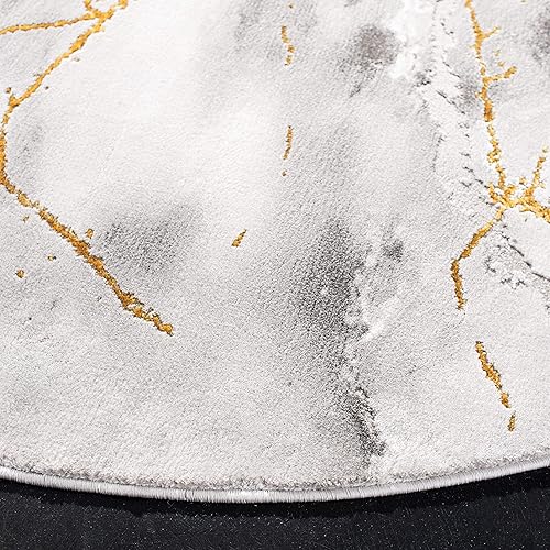 Miniatura 5 de SAFAVIEH Craft Collection - Alfombra de área de 8 x 10 pies, gris y dorado, diseño abstracto moderno, no desprende pelusa y de fácil cuidado, ideal