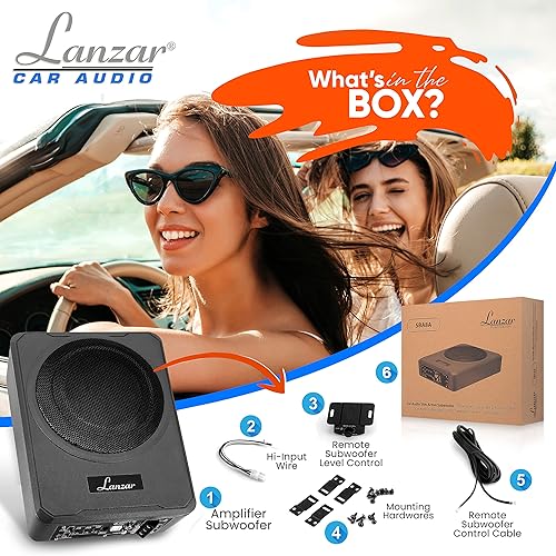 Miniatura 9 de Sistema de subwoofer amplificado de perfil bajo de 10 pulgadas - Subwoofer de audio compacto de 900 W para automóvil bajo asiento con amplificador