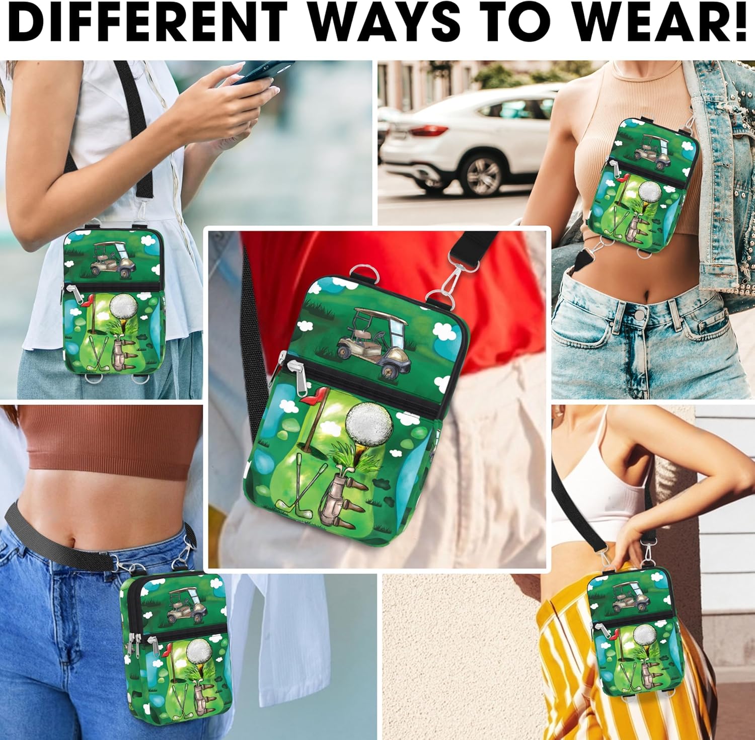 84hoods Waterproof Crossbody Phone Purse. Cell Phone Bag for Women. Gift for Golf Lover and Player. - Image 2