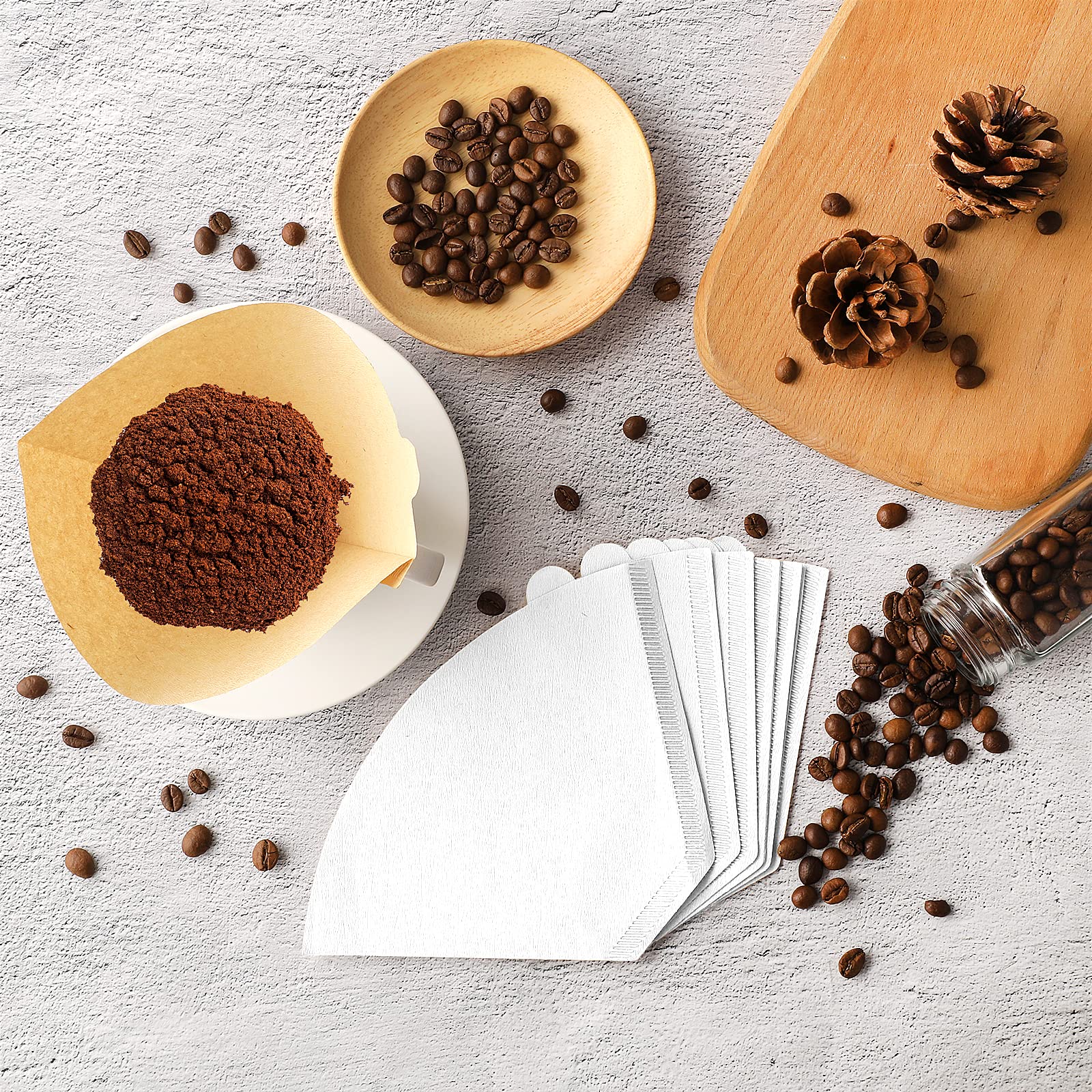 100 Filtri Per Caffè Conici - Carta Non Sbiancata - Per Caffettiera Americana - Foto 5