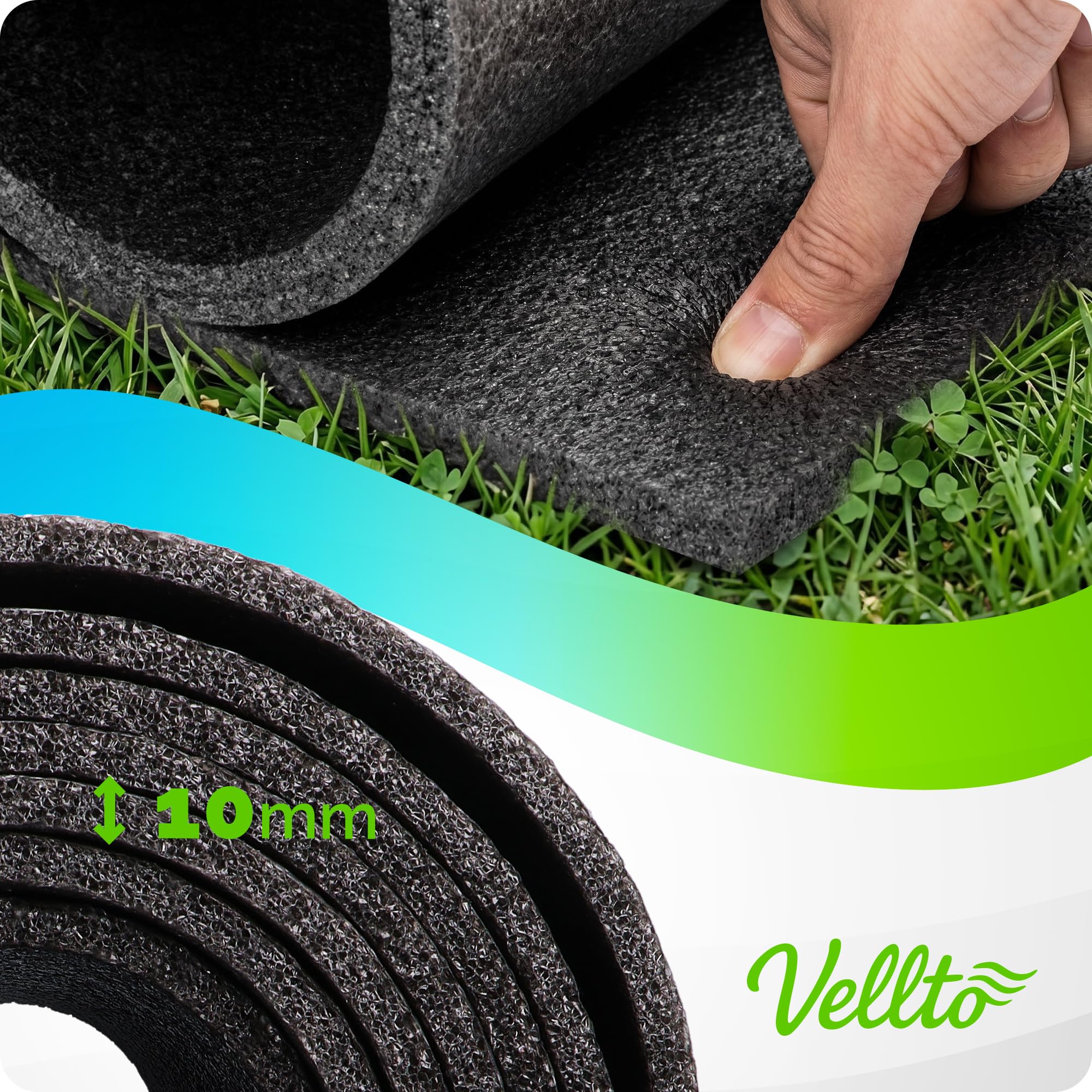 Tapis De Piscine 10 mm 10 m sous-Couche Protection Sol Imperméable Réutilisable Épais Mousse Polyéthylène Revêtement Bassin Hors-Sol Confort Sécurité Durable Résistant