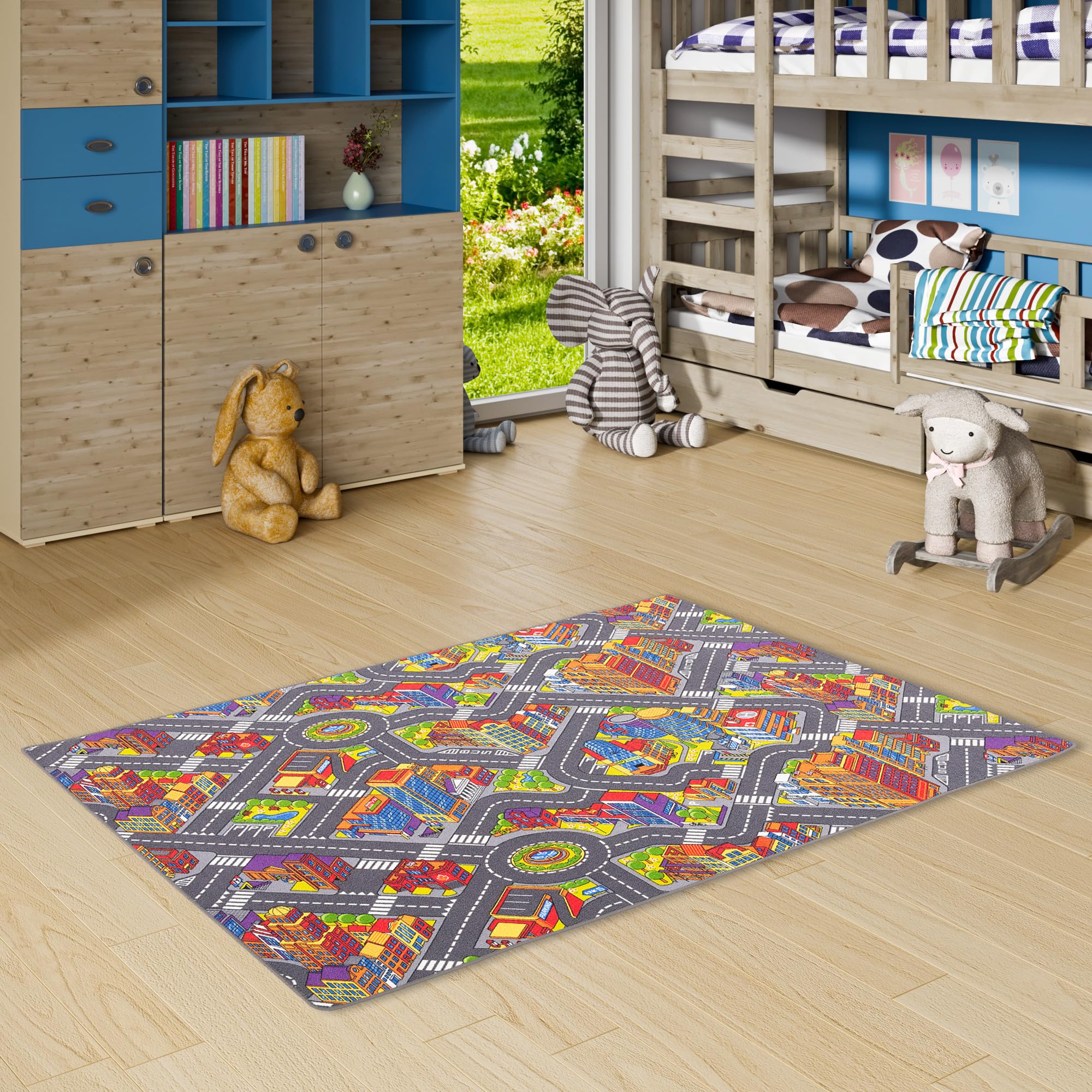 Snapstyle Big City 3D - Tapis de Rue pour Enfants - Gris - 17 Tailles