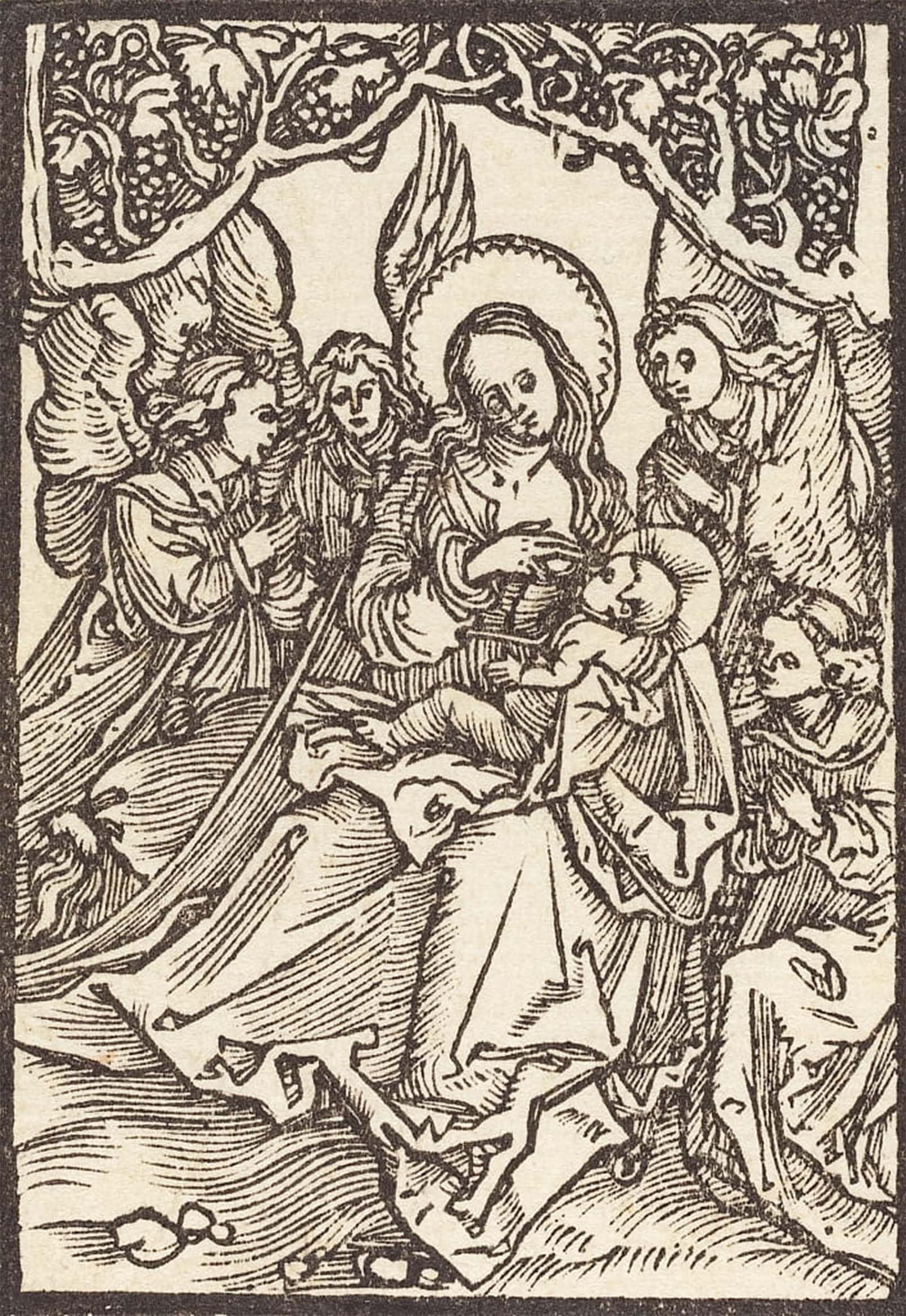 ARTXLXXBN Famous Painting Art Wall Decor Abstract Art Picture the Virgin Nursing the Christ Child with Four Angels by Albrecht Dürer Animal Pictures for Home Decor 60x90cm
