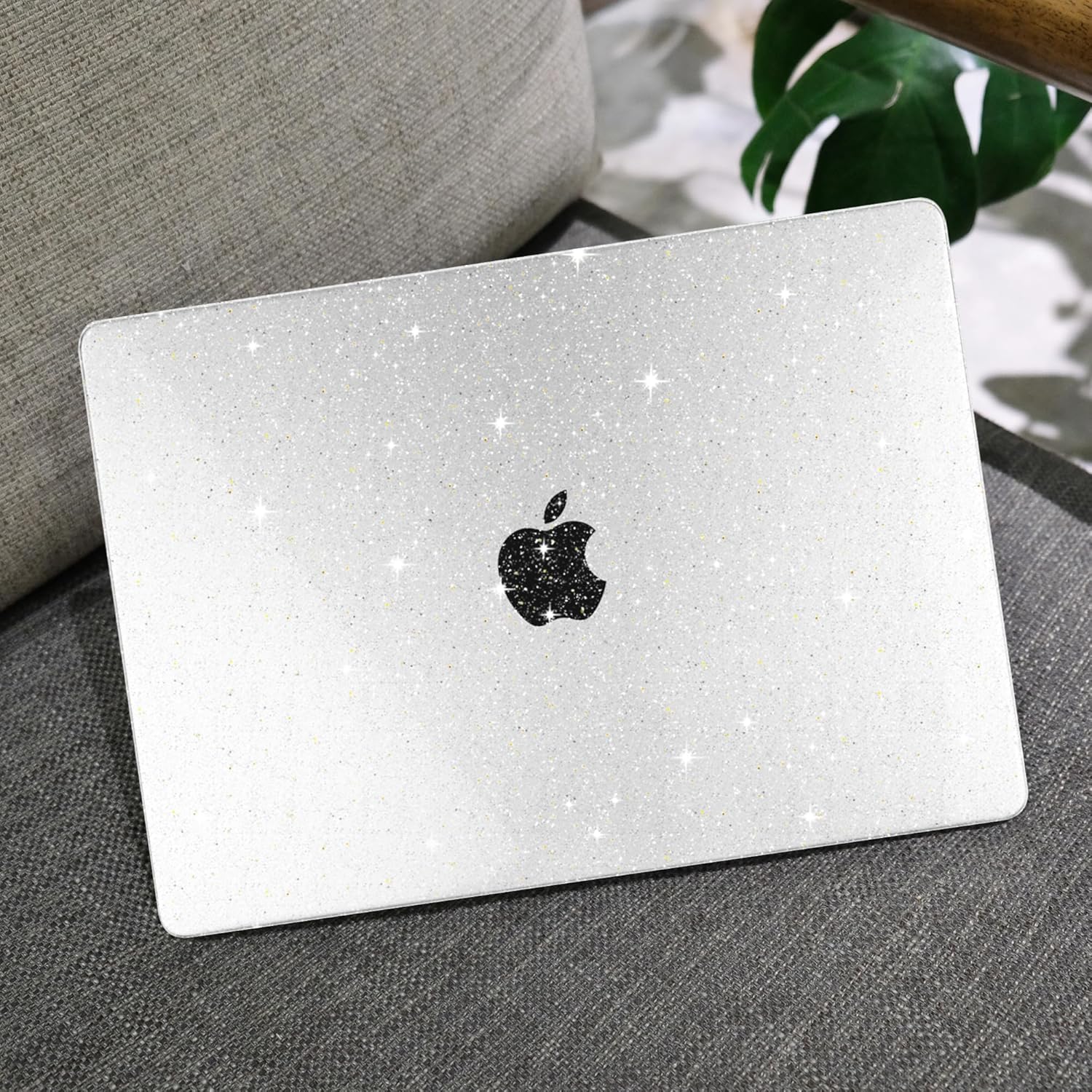 MEEgoodo Glitter Case for M4/M3/M2 MacBook Air 15 inch Case 2025 2024 2023, Fit Model (A3241/A3114/A2941), Laptop Shell with Keyboard &Camera Cover&OTG Adapter& Screen Protector, Glitter Transparent - Image 6