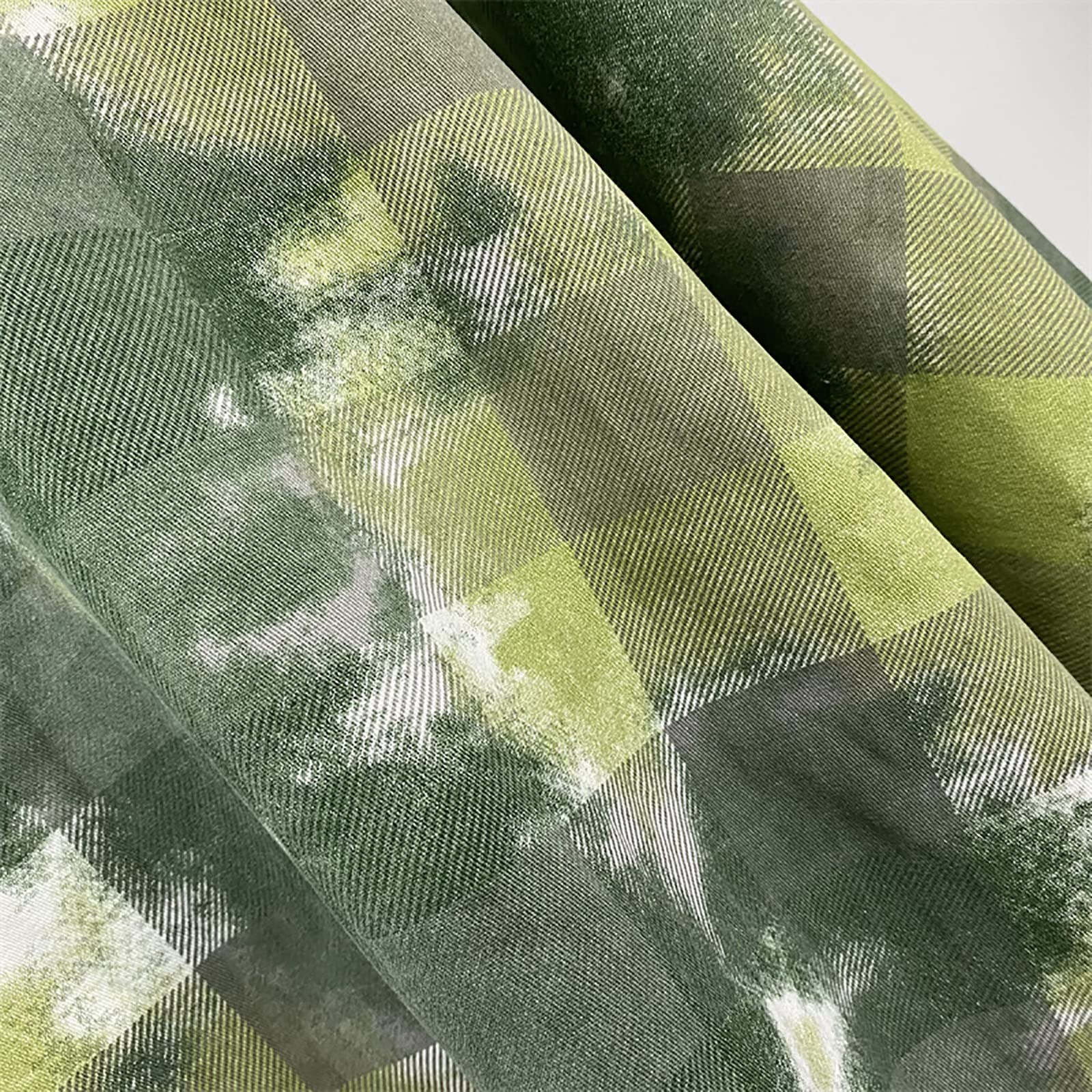 Zielona krata tkaniny bawełniane nadruki tkanina pikowana tkanina dekoracyjna tkanina żakardowa bawełna i len tkanina sofa tkanina do szycia patchworkowego, DIY, dekoracja domu obrus 145 cm szerokości (rozmiar: 2 m)